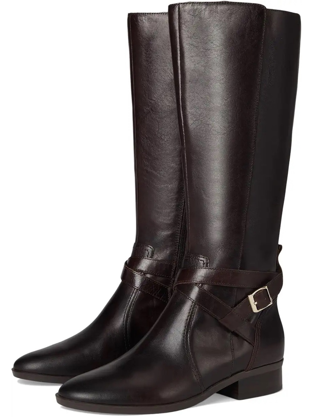 Naturalizer renae 2 dark brown leather boots nib wide calf  sz 8 w